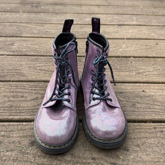 Martens 1460 Purple Iridescent Snake Reptile Glitter Zipup